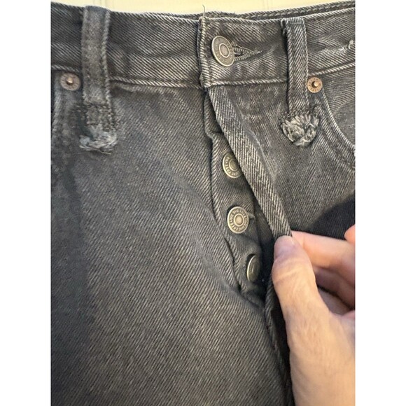 We The Free Shorts Size 24 Womens Cut Off Button Fly Dark Wash Black Denim - Picture 5 of 8